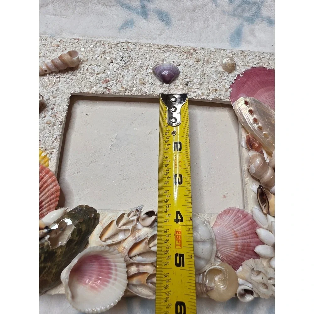 Vintage Seashell Picture Frame Coastal Beach Decor‎ Handcrafted Shell Art 5x3.5